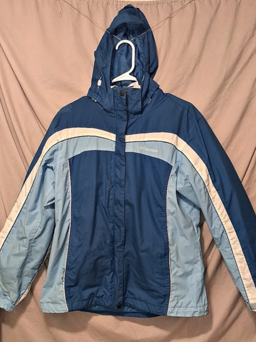 Vintage Columbia Women's Core Interchange Ski Shell Jacket Blue Size M Y2K